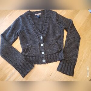 Abercrombie Chunky Knit Cropped Cardigan Size Large
